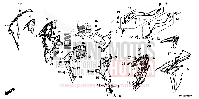 MITTLERER WINDLAUF (CRF1100A/AL/D/DL) von Africa Twin DCT MAT BALLISTIC BLACK METALLIC (NHA86) von 2020